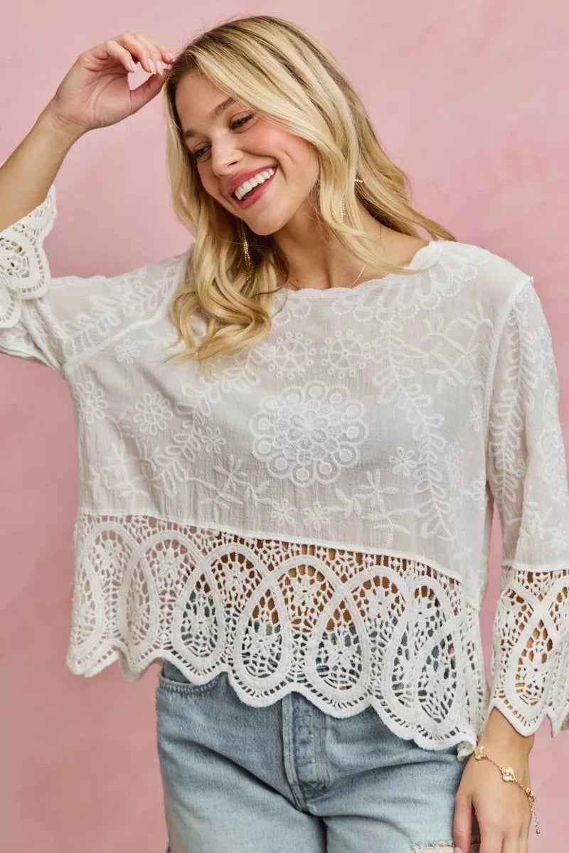 SO ME Floral Embroidered Crochet Lace Trimmed Top OFF WHITE 00977c87b18e43bf8cfc8d5658a41182-Max-Origin
