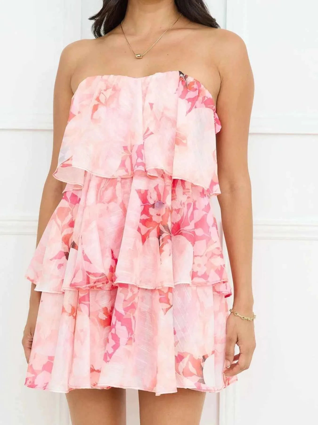 Printed Ruffled Layered Tube Dress 009a49e8-6032-4b14-bd77-da83155ca253-Max-Origin