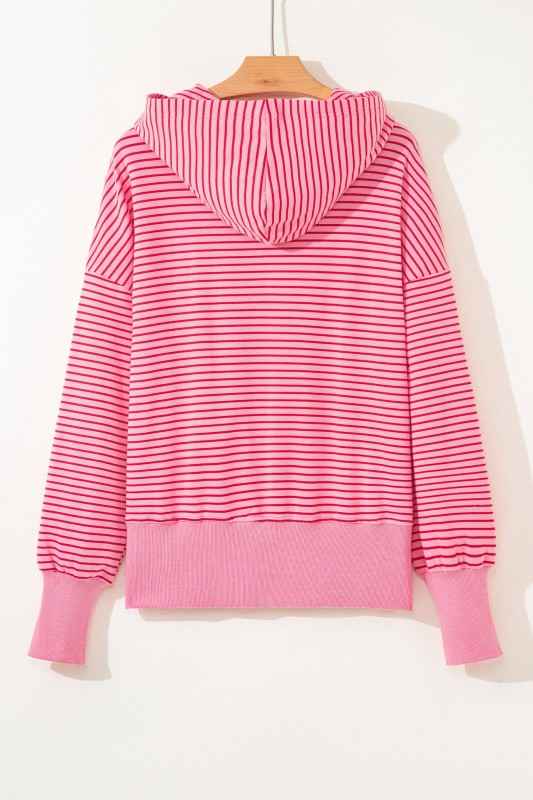 Stripe Thumbhole Drop Shoulder Sleeve Hoodie 00a732ff-742d-4414-9f85-87c1473eb88b