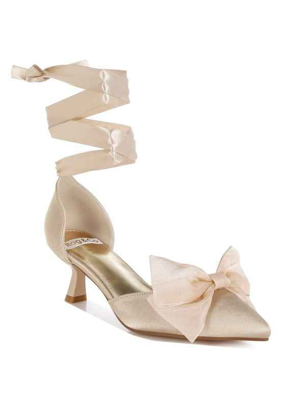 Cadell Bow Detail Satin Sandals 00ab4323-29c0-4e97-af85-00823d283f6e
