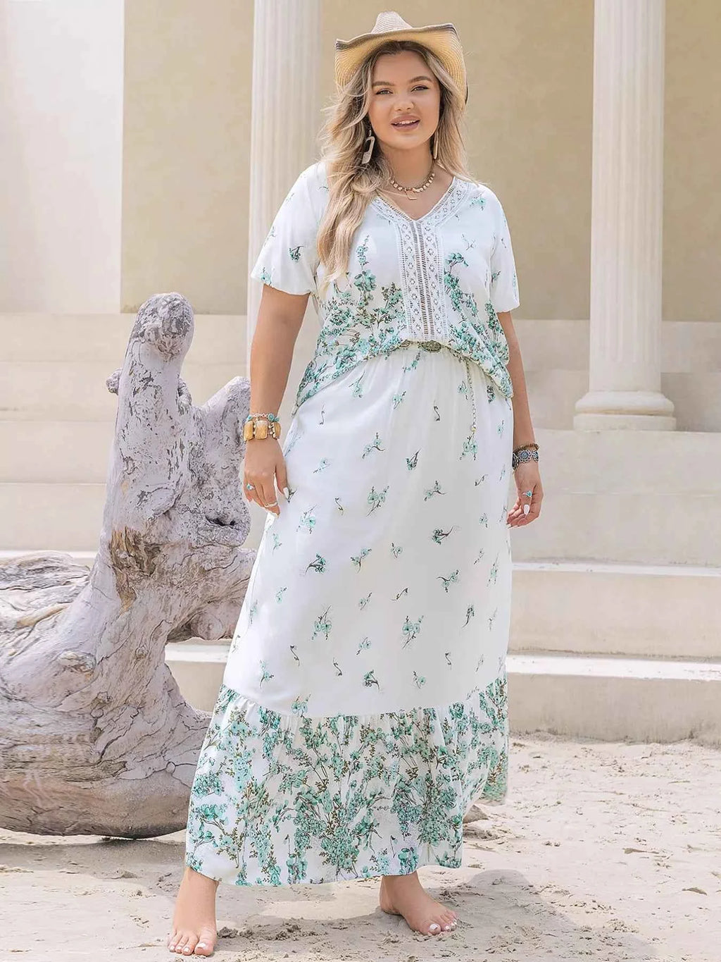 Plus Size Printed Lace Detail Short Sleeve Top and Skirt Set 00adcfe1-f724-42a6-845a-e5510193e0e3-Max-Origin