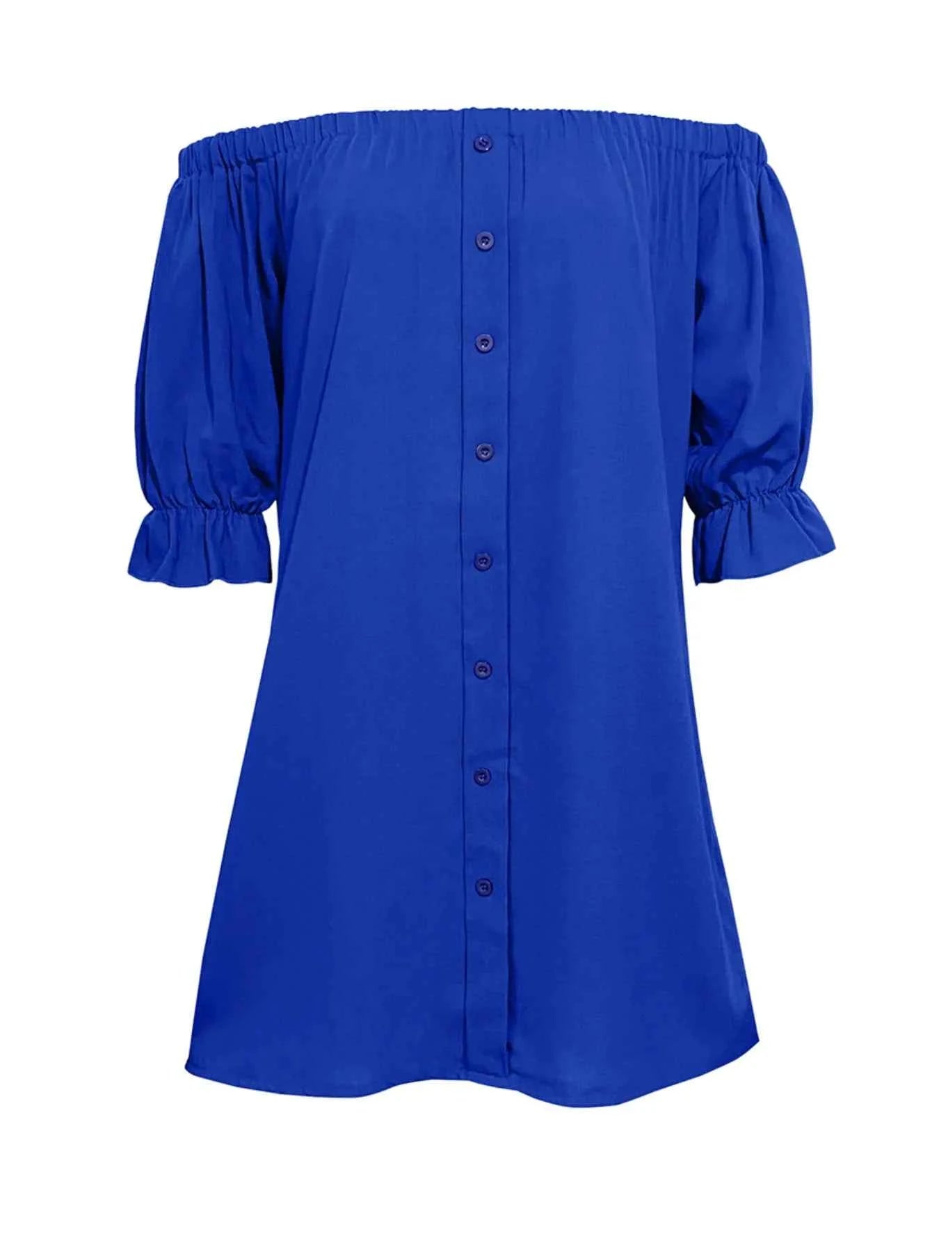 Off Shoulder Button Down Mini Shirt Dress 00b59545-0b64-498d-b2a6-757733ac7309-Max-Origin