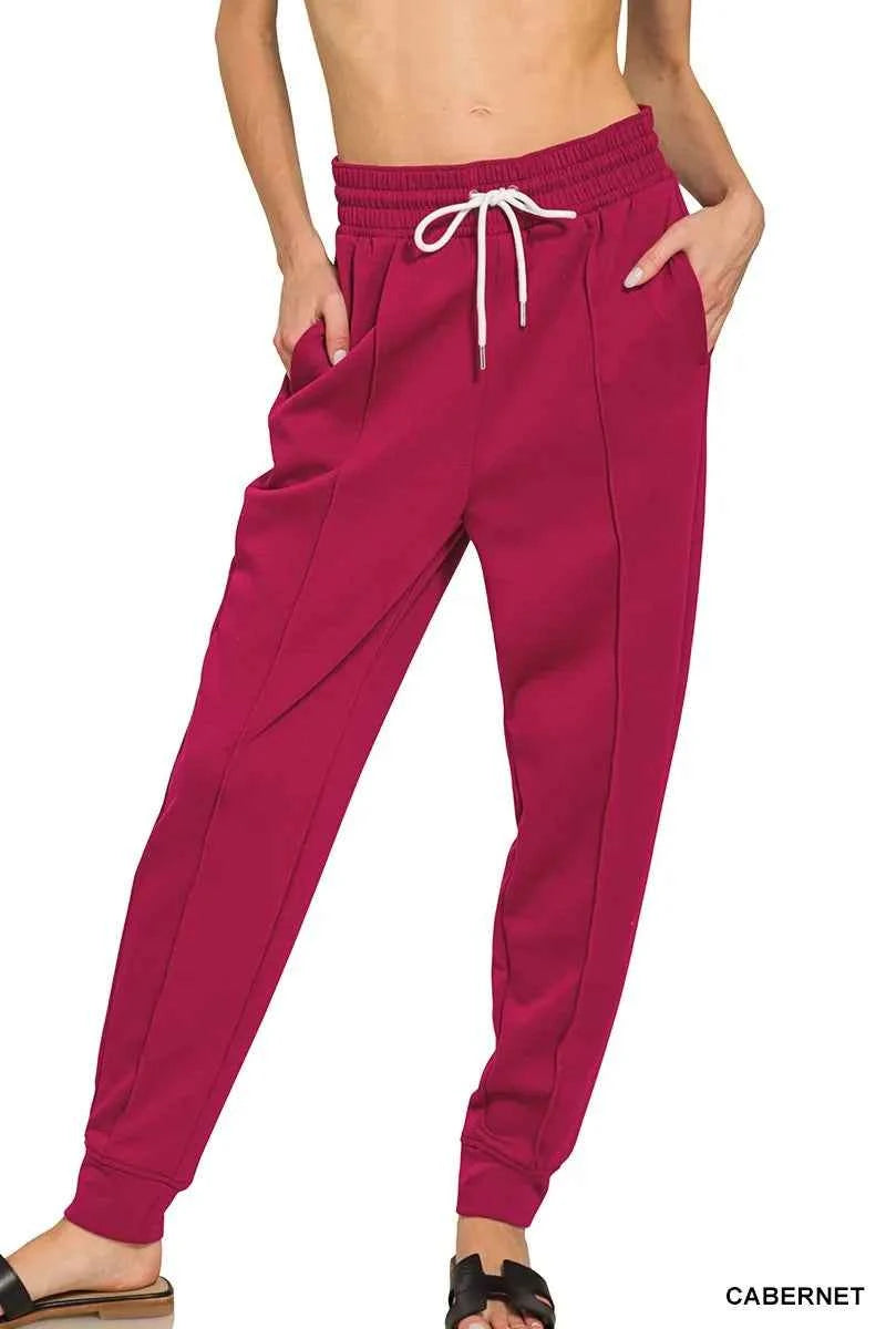 Zenana Drawstring Scuba Sweatpants with Pockets CABERNET 00c5b897-388f-43f8-8ae4-e80e641c3278-Max-Origin