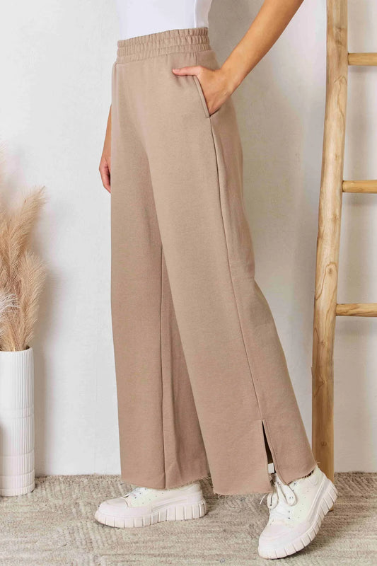 Wide Waistband Slit Wide Leg Pants 00f43e3e-297d-4346-832e-aedc4f6ee004-Max