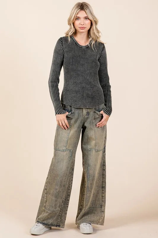 Mittoshop Washed Wide Leg Jeans with Pockets 00f9d0d7-f45f-4518-8f8f-640338132f35-Max