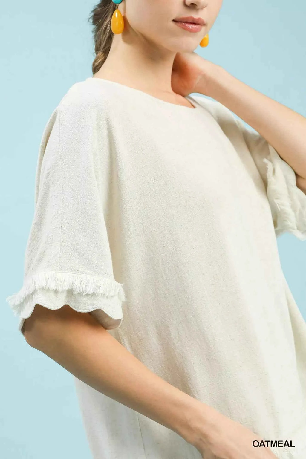 Umgee Linen Frayed Hem Scallop Edge Top 0109dcb9-e838-423e-a400-4cf2c4f71122-Max-Origin
