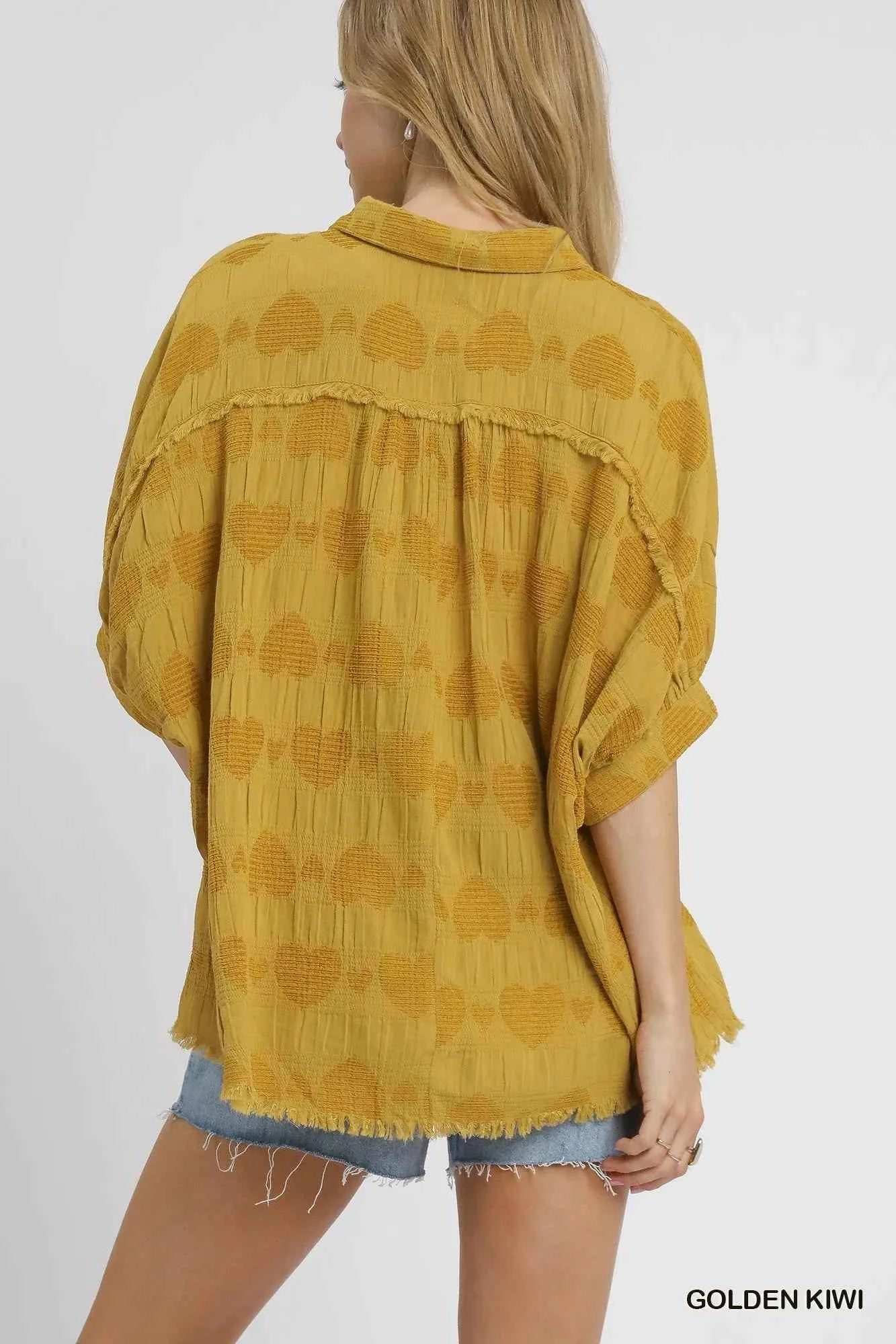Umgee Jacquard Heart Collared Shirt 010c7a1e-2da7-4ed5-87dd-c6a88ee6ec18-Max-Origin