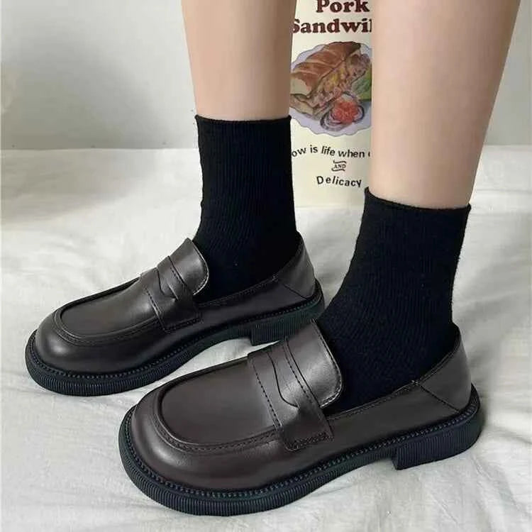 Round Toe Leather Loafers Brown 0111c7e0-798d-4f10-a6b7-bd5afcd2e4ea-Max-Origin