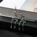 Halloween Skeleton Dangle Earrings Silver One Size 01130244-5084-4af5-8cc7-63dbc9d055cb-Max-Origin