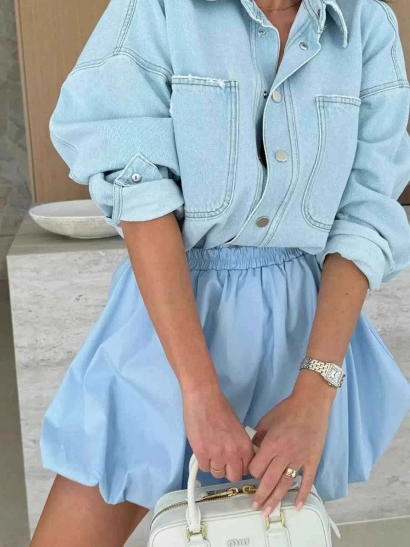 Elastic Waist Bubble Skirt 013e18c7-bb5d-4b6b-b455-d6bcaadea623-Max-Origin