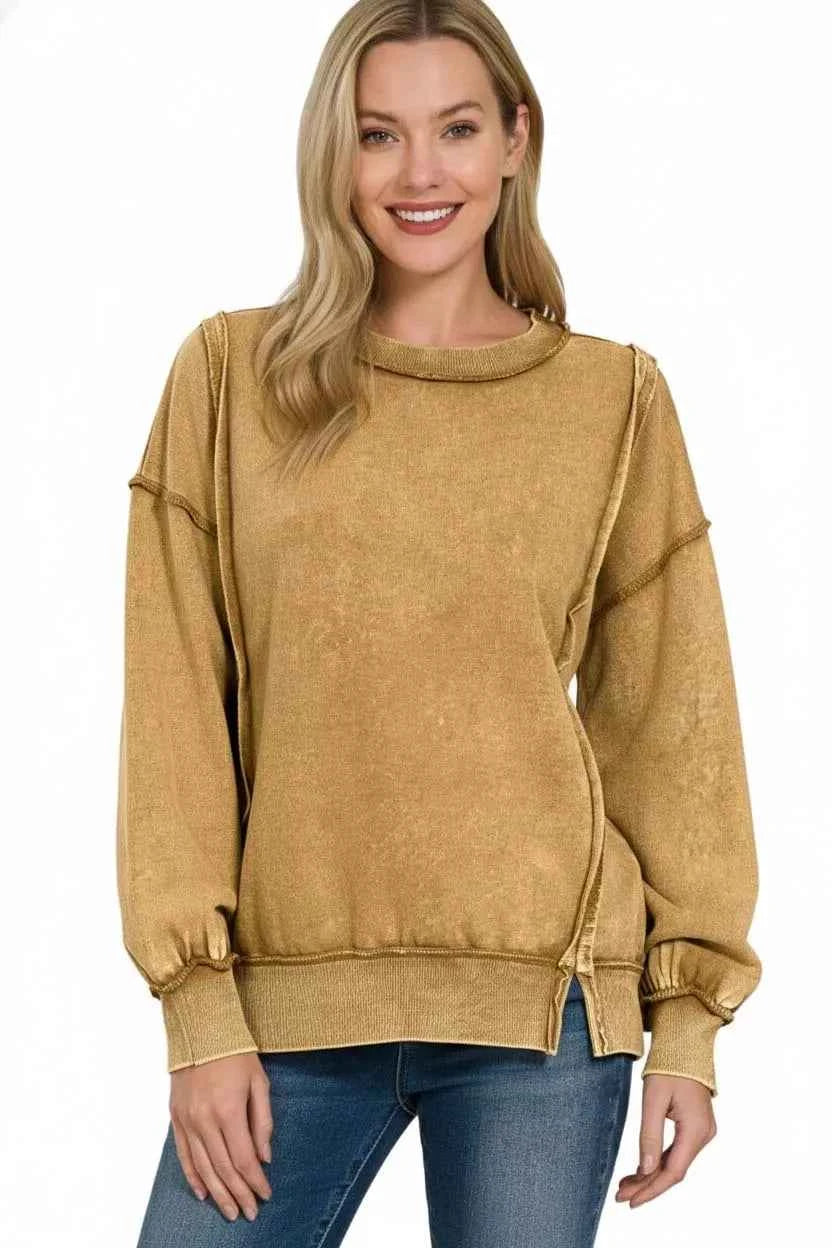 Zenana Acid Wash French Terry Exposed-Seam Sweatshirt 014a0406-16e4-42ec-8b5e-d3e7d4901ece-Max-Origin