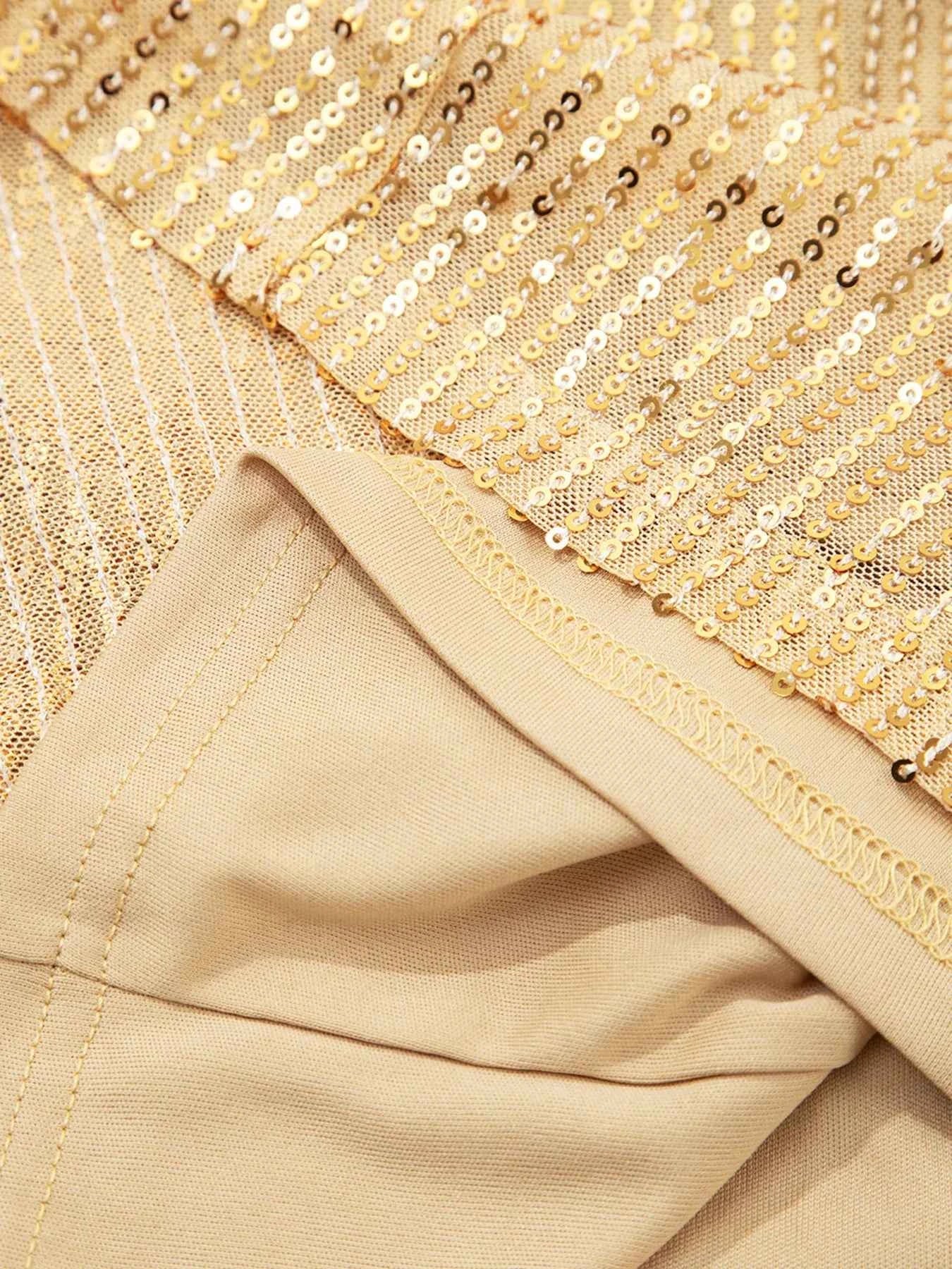 Metallic Balloon Sleeve Buttoned High Neck Loose Blouse 014c816ac4cc465ba1c46e773fd1ac2c-Max-Origin