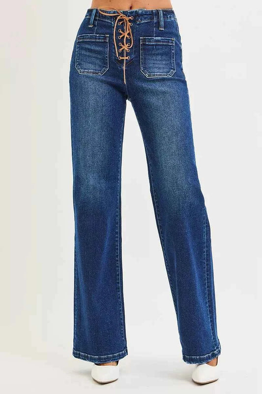 Full Size High Rise Wide Leg Jeans with Front Tie Detail Plus Size 01652ae3647f4dff8cb483c936cc33d2-Max-Origin