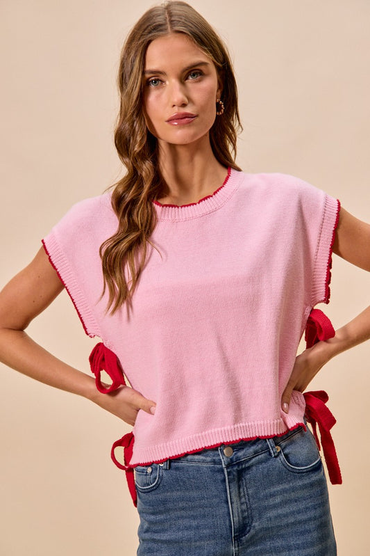 Lightweight Sweater Dolman Side Ribbon Tie Top 0169d7fbc9494d8186ca95ba9e543d25-Max