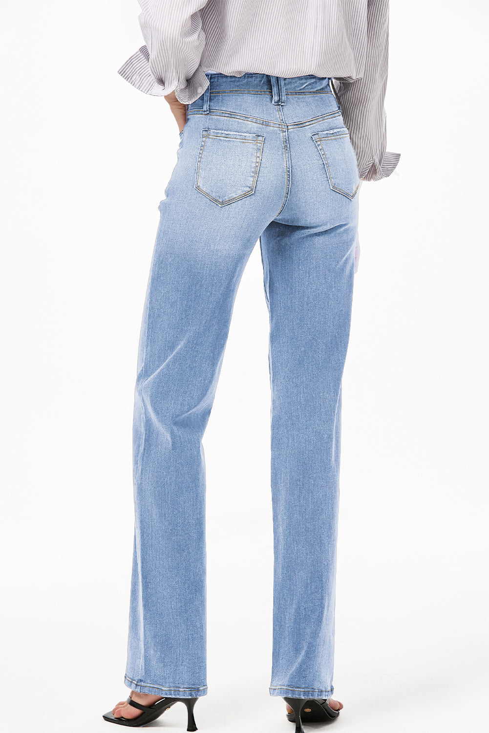 Dusk Blue Loose Straight Leg Cropped High Waist Jeans 016b5834efc8abbe