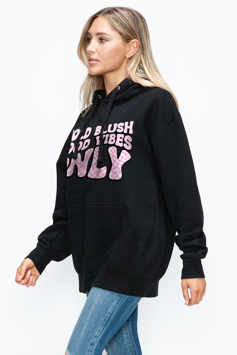 Simply Love Full Size Letter Graphic Long Sleeve Drawstring Hoodie