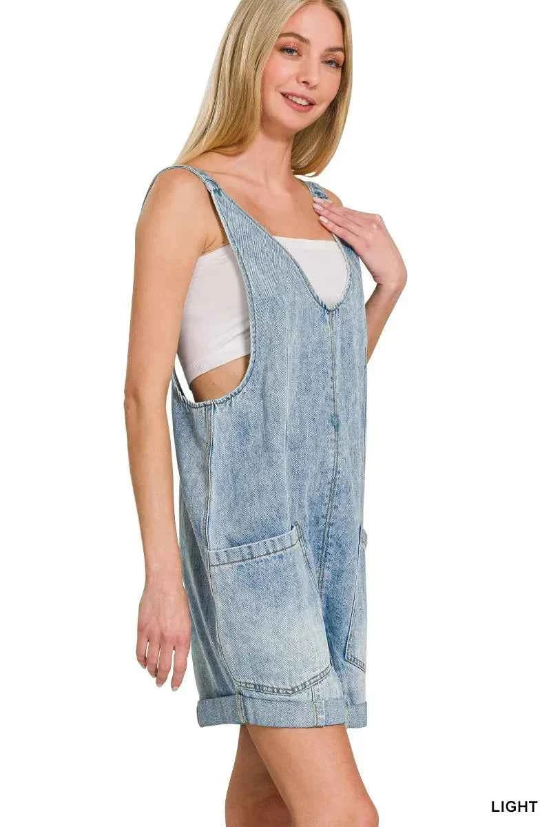 Zenana Denim Short Overalls with Pockets 01868385a84a4498946892ad159f1c81-Max-Origin