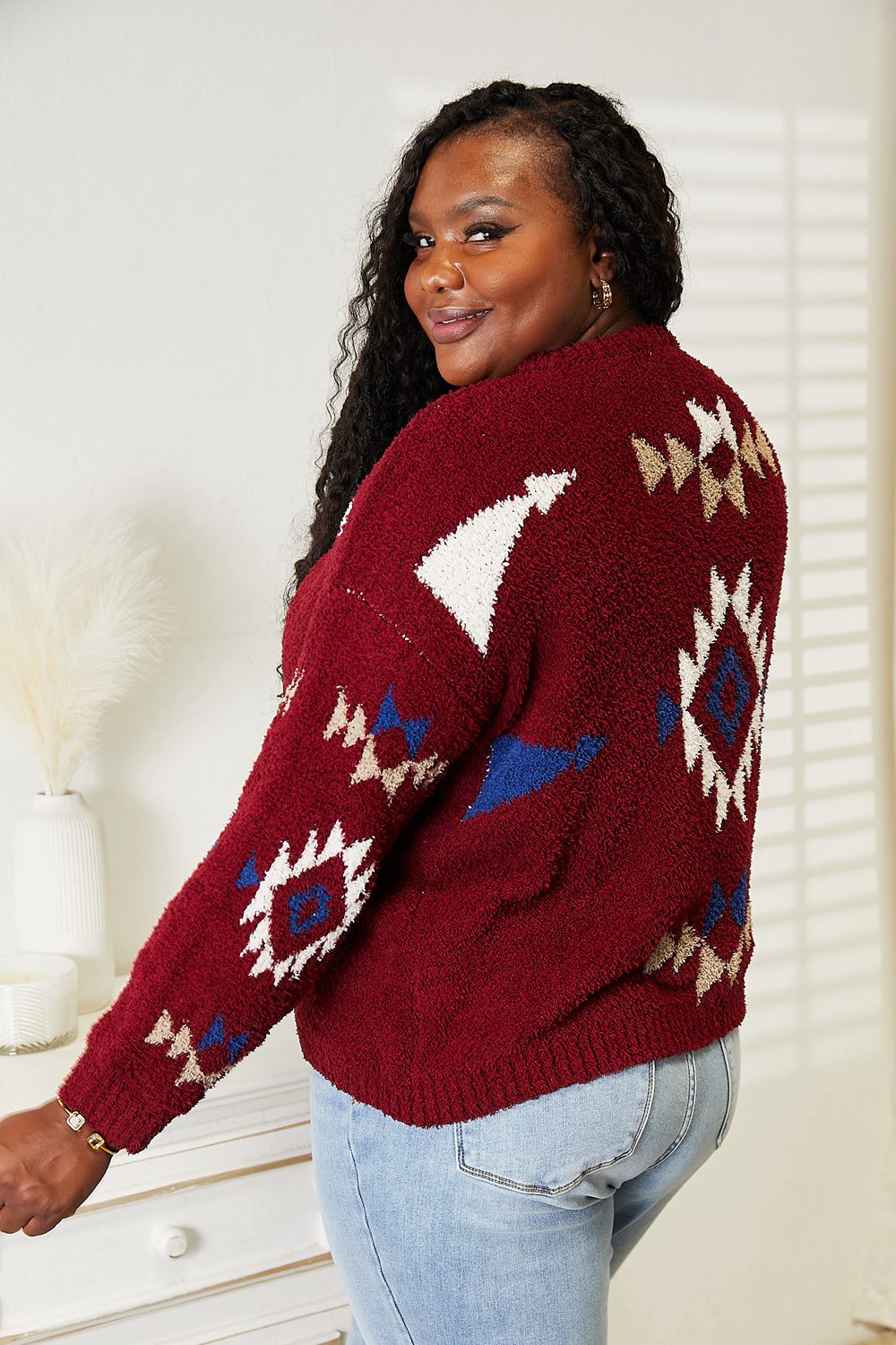 HEYSON Full Size Aztec Soft Fuzzy Sweater 018d30ad1492415fbfb12f15dec38458-Max
