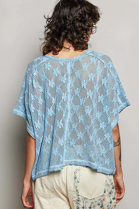 Crochet Lace Short Sleeve Top 01983c36-00ff-4ec0-bd74-3c405735f5db-Max-Origin