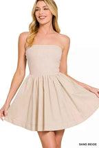 Zenana Combined Knit Tube Top Flare Mini Dress SAND BEIGE 019b10dee9d040838a4ab532e04a755a-Max-Origin