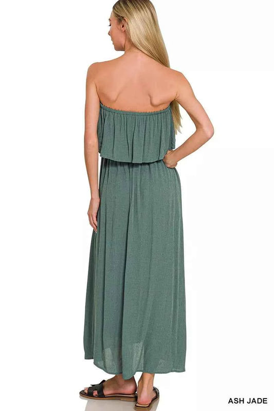 Woven Crinkle Strapless Maxi Dress 019c8c172e0e402e9474c4ac548af144-Max-Origin