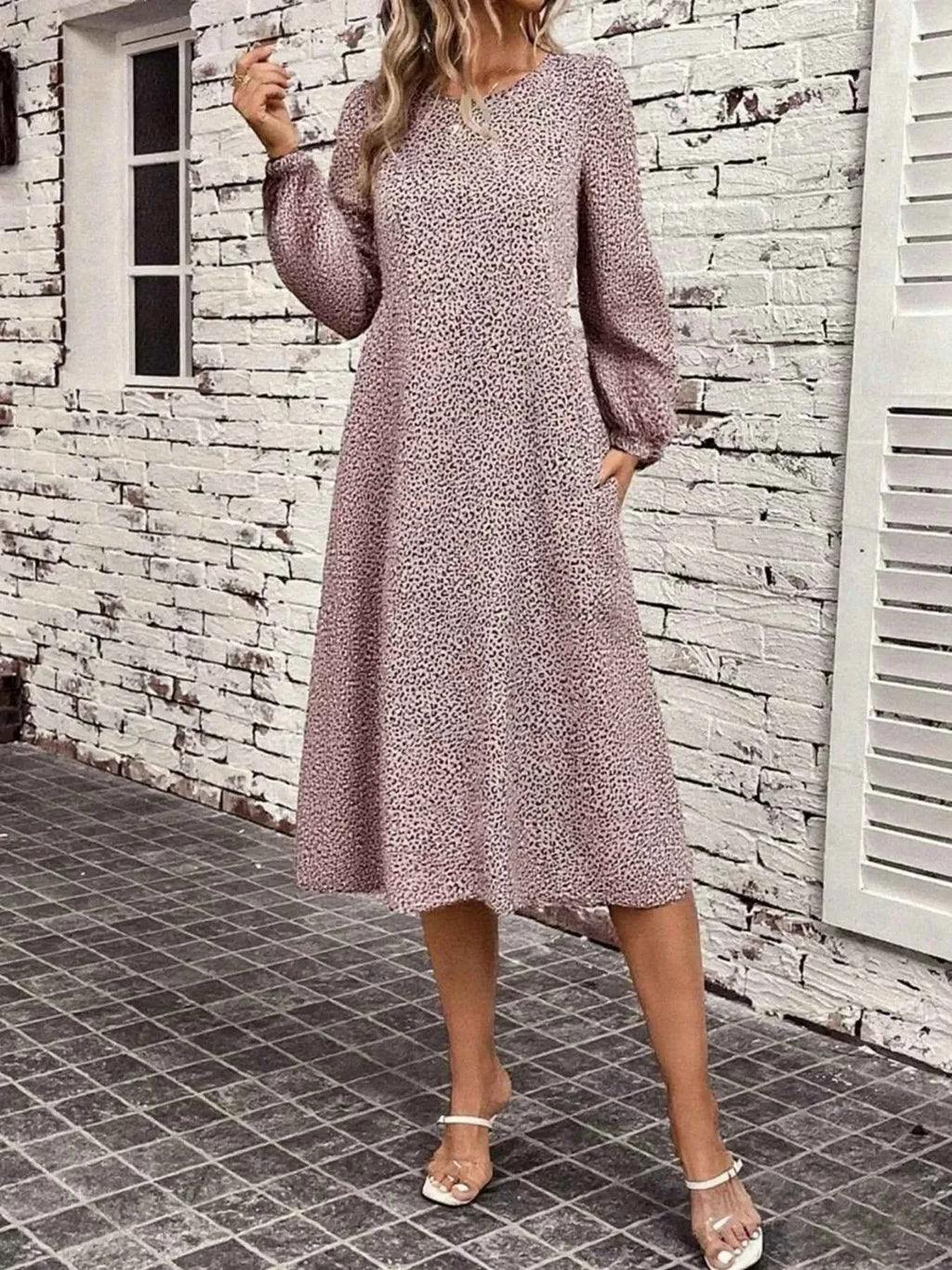 Animal Print Balloon Sleeve Dress 019f5699938d4c11b36d521bfa1c53a4-Max-Origin