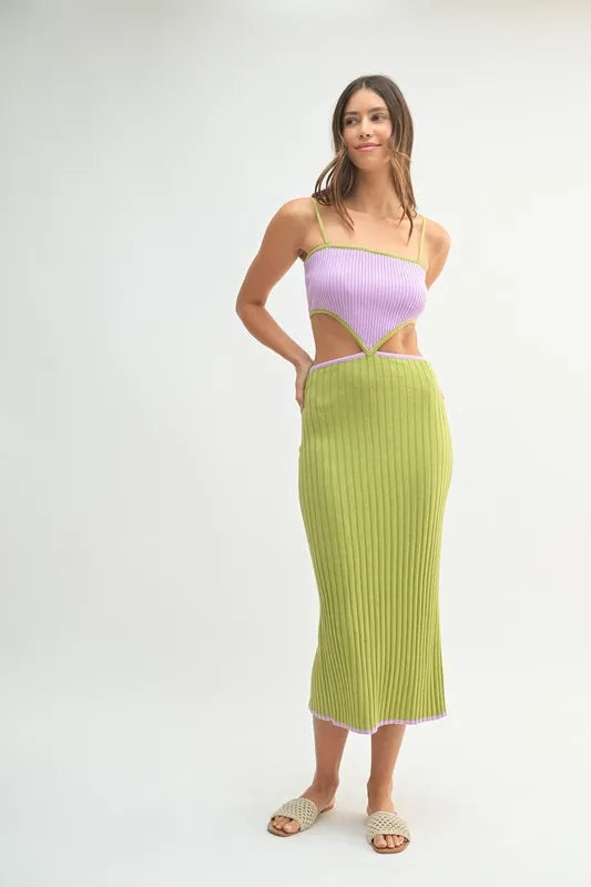 Ribbed Knit Color Block Cutout Midi Dress 019f81aa30ed4a17b765485aadefa5ce-Max-Origin