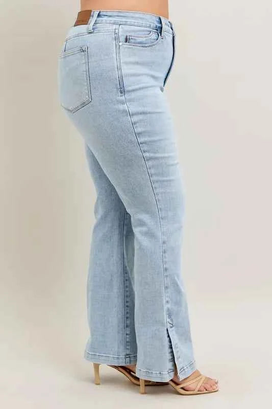 Judy Blue Full Size Tummy Control Vintage Wash Side Slit Slim Boot Jeans Plus Size 01a23e86-7fb8-4b4d-a4d0-78ff12bc04eb-Max