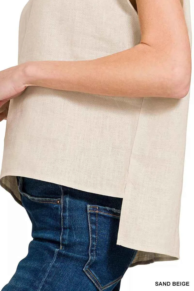 Zenana Linen Round Neck Cap Sleeve Top 01bbaef459314ffdbb47e66ee5350660-Max-Origin
