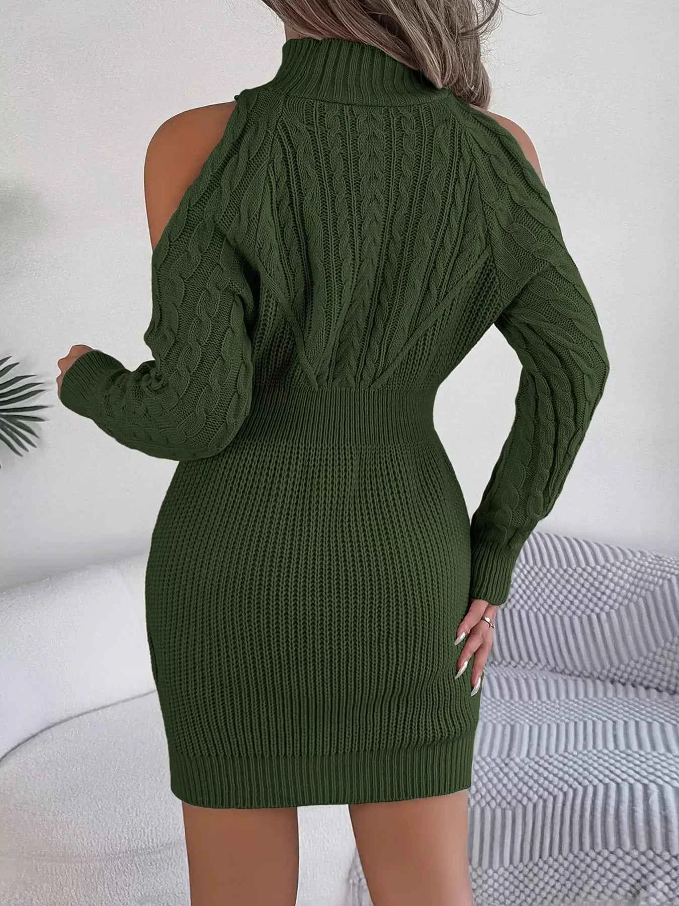 Cold Shoulder Cable Knit Turtleneck Sweater Dress 01c13ac573ba4075baa6e3400a0a9304-Max-Origin