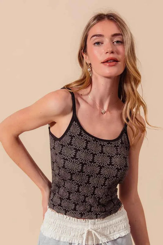 Two Tone Floral Seamless Tank Top 01c77cea4ac440b0be7c5b3b52816907-Max-Origin