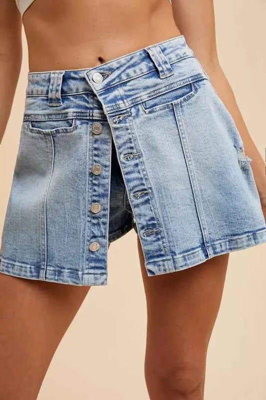 Button Detail Stretch Denim Wrap Mini Skort 01cfcd52d55f44ec9a86ed0c62cdf2b1-Max-Origin