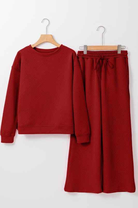 Textured Top and Pants Set 01d4d3d0-5d8a-434e-82d2-73806fafc9b4