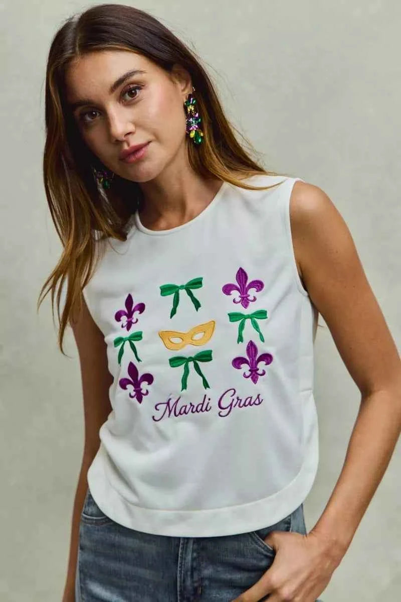 SO ME Mardi Gras Fleur De Lis And Ribbon Embroidered Top 01e3dfd8e29e4c67809eda0c67486a59-Max-Origin