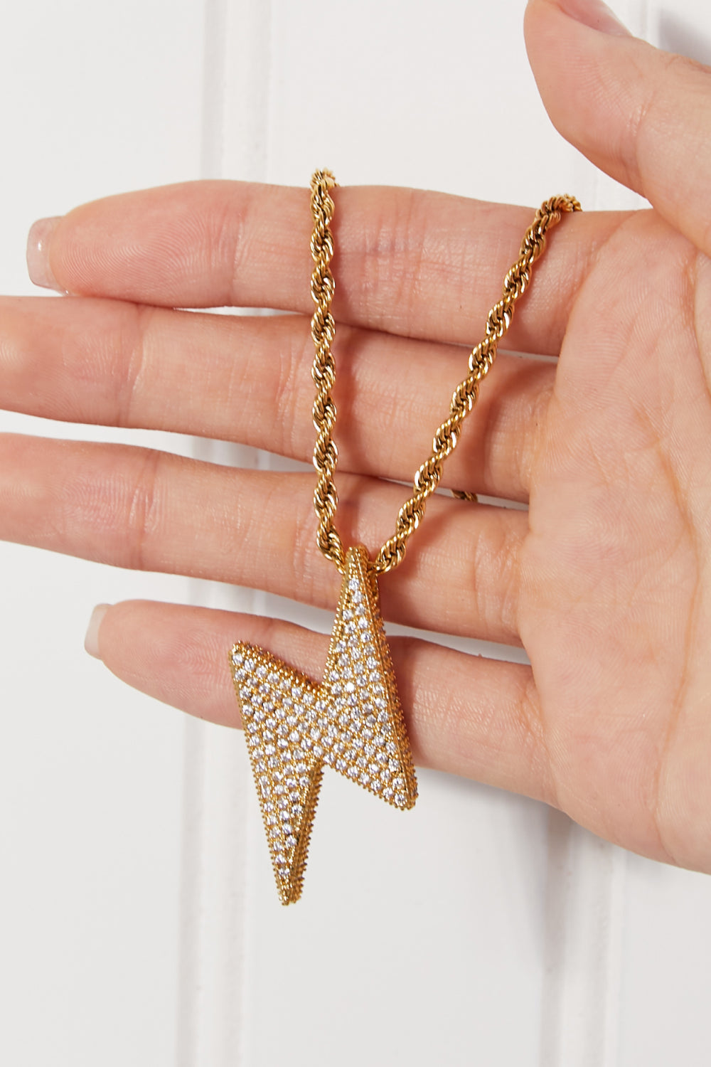 Brass Lightning Pendant Necklace 01e5e55b84fd46cb97b2bc3a319a07b0-Max