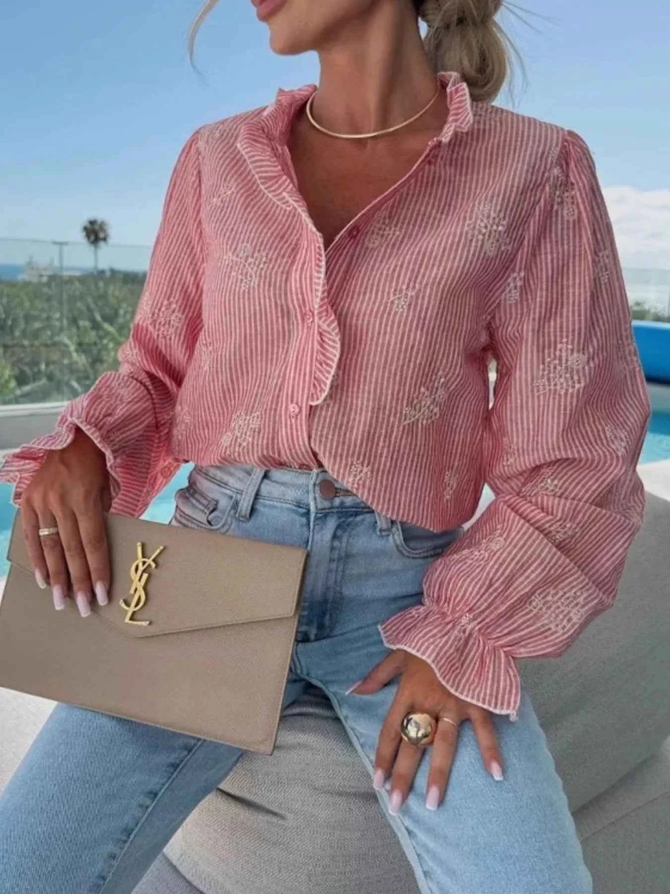 Button Up Flounce Sleeve Shirt 01ff2a18-81b8-4dc2-92b5-78adaac5225f-Max-Origin