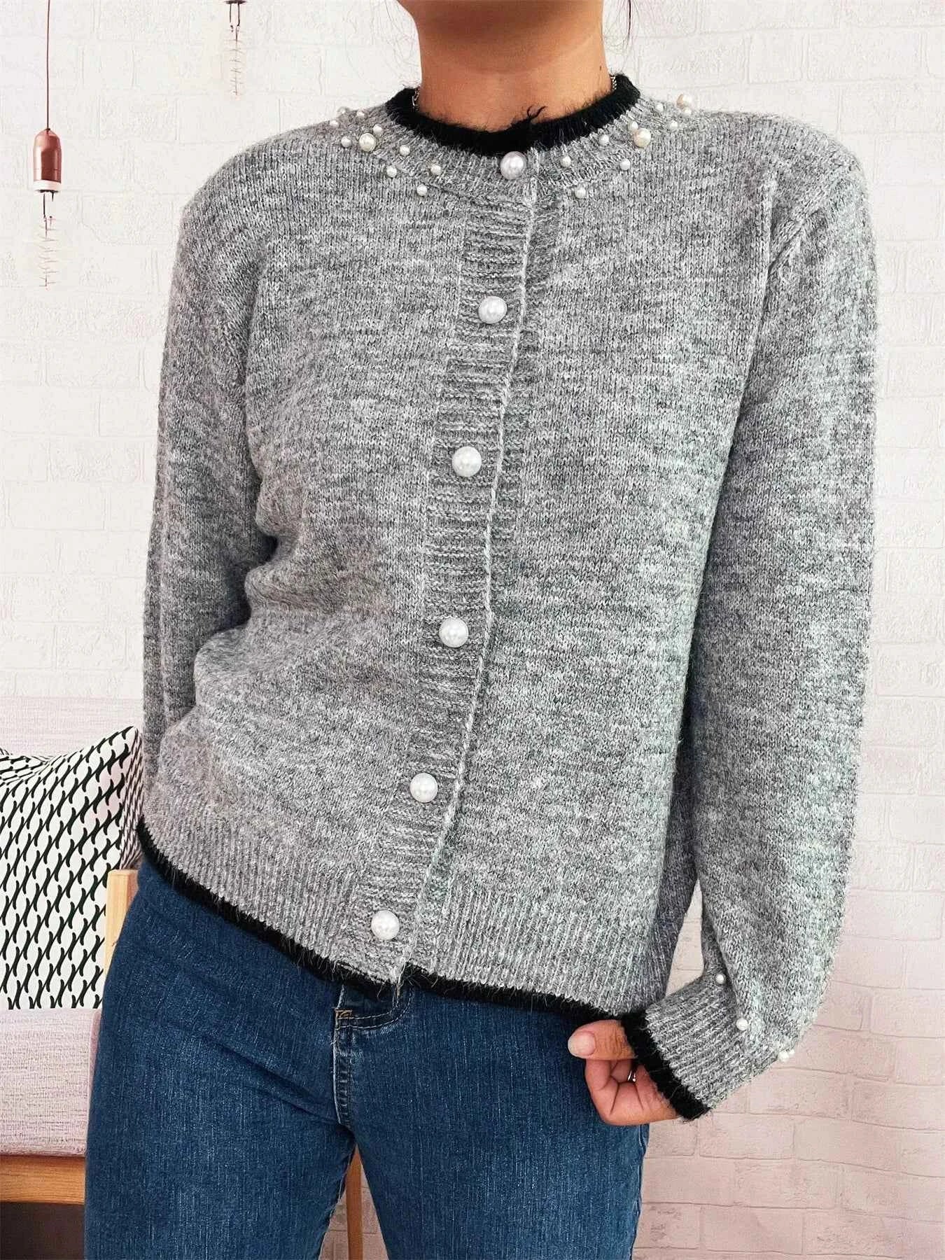 Pearl Embellished Button-Front Cardigan 020fbba9722a40bd9f15969a60a33cb1-Max-Origin