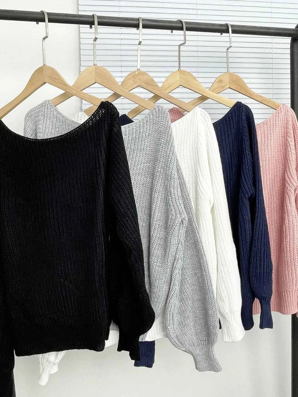 One-Shoulder Ribbed Knit Top with Relaxed Fit