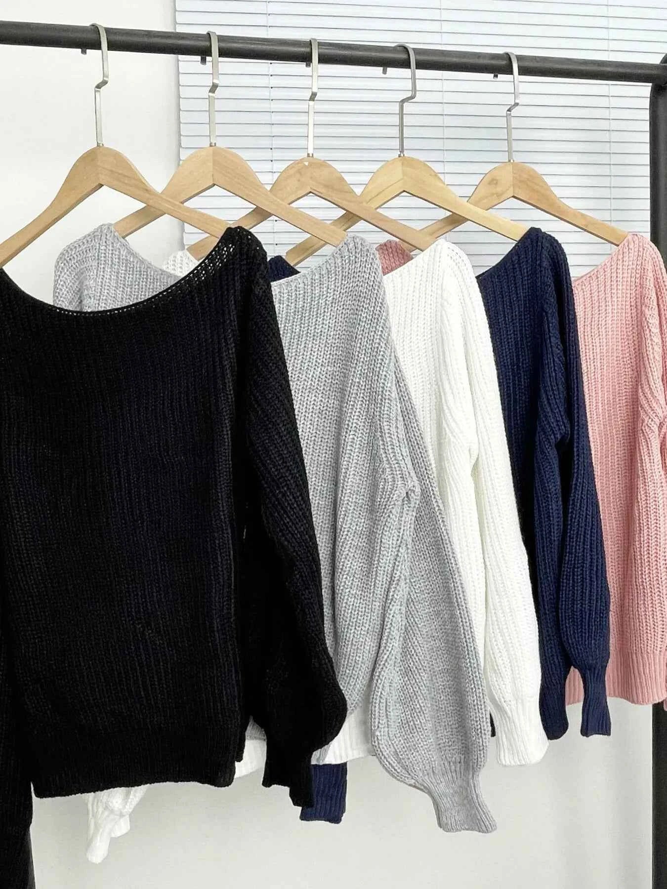 One-Shoulder Ribbed Knit Top with Relaxed Fit