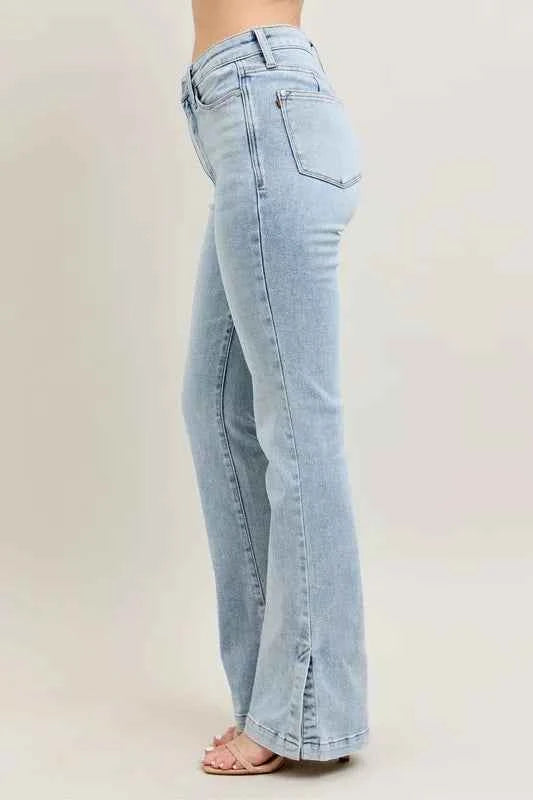 Full Size Tummy Control Vintage Wash Side Slit Slim Boot Jeans Plus Size 021ea324-f814-49fa-b333-e03cc004fc2e-Max