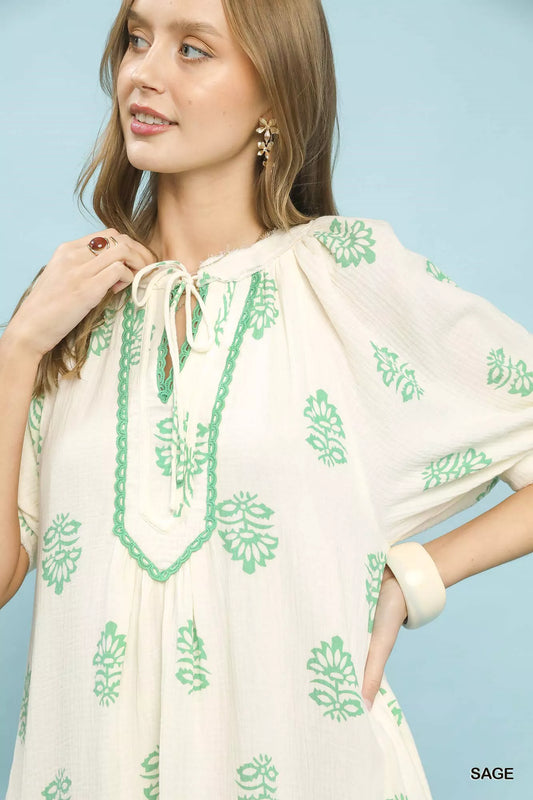 Printed Cotton Gauze Midi Dress 02264136-03b4-452e-a6af-4994f3e636a7-Max-Origin