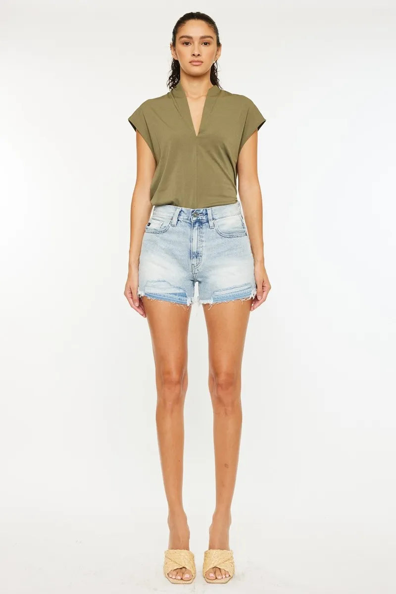 Kancan High Rise Raw Hem Denim Shorts 0230ac8d897b45d8bf05e9497fe456ec-Max-Origin