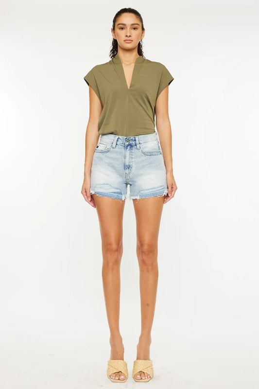 Kancan High Rise Raw Hem Denim Shorts 0230ac8d897b45d8bf05e9497fe456ec-Max-Origin