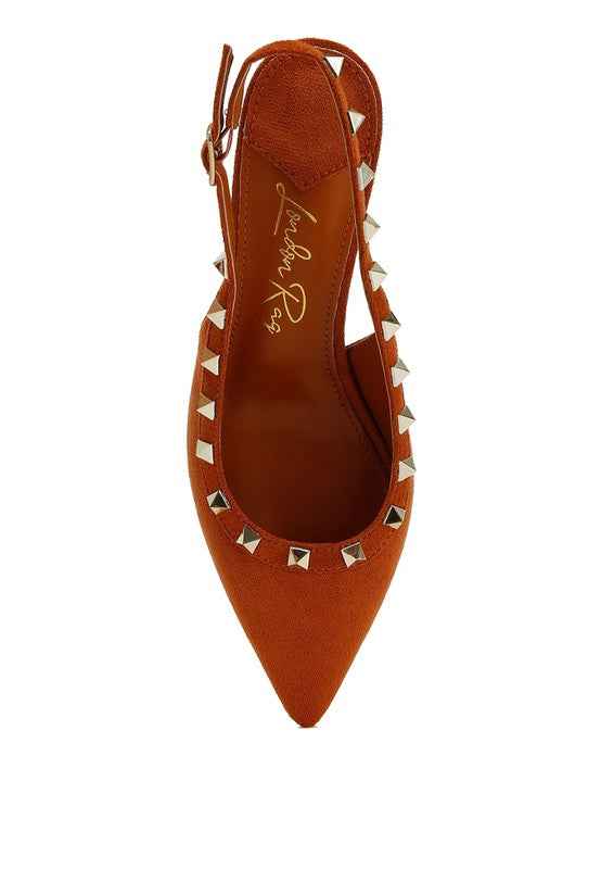 Ameya Stud Emebllished Microfiber Sandals 02370163-cbf7-4727-b1a6-499307b12b4d
