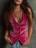 Velvet Button-Down Vest Coat Fuchsia Pink 0250974d28ce4363a1a77f4f807ba515-Max-Origin
