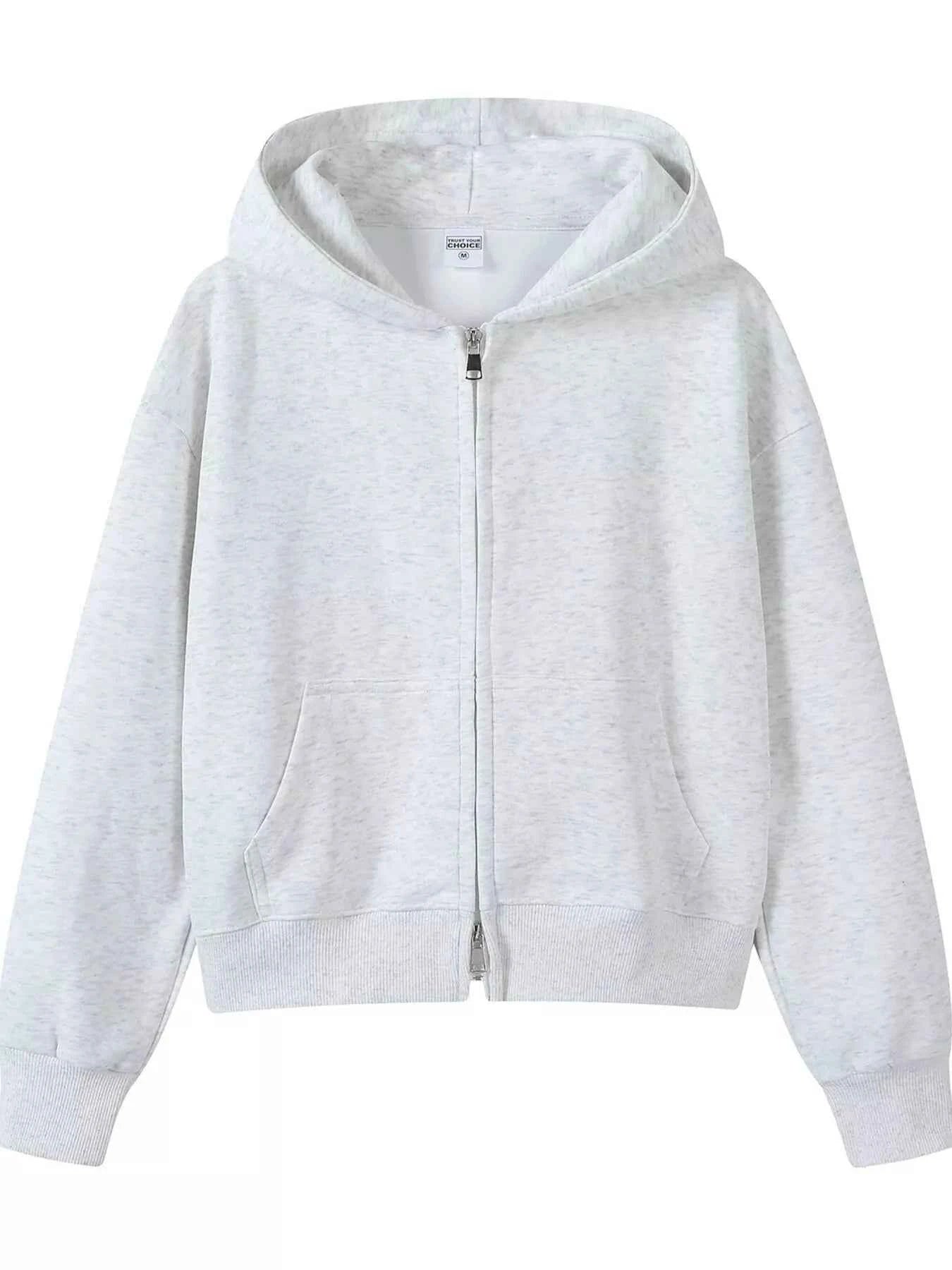Full Size Casual Zip-Up Long Sleeve Hoodie Plus Size Light Gray 025e24190c8948f2a29aede3404a6431-Max-Origin