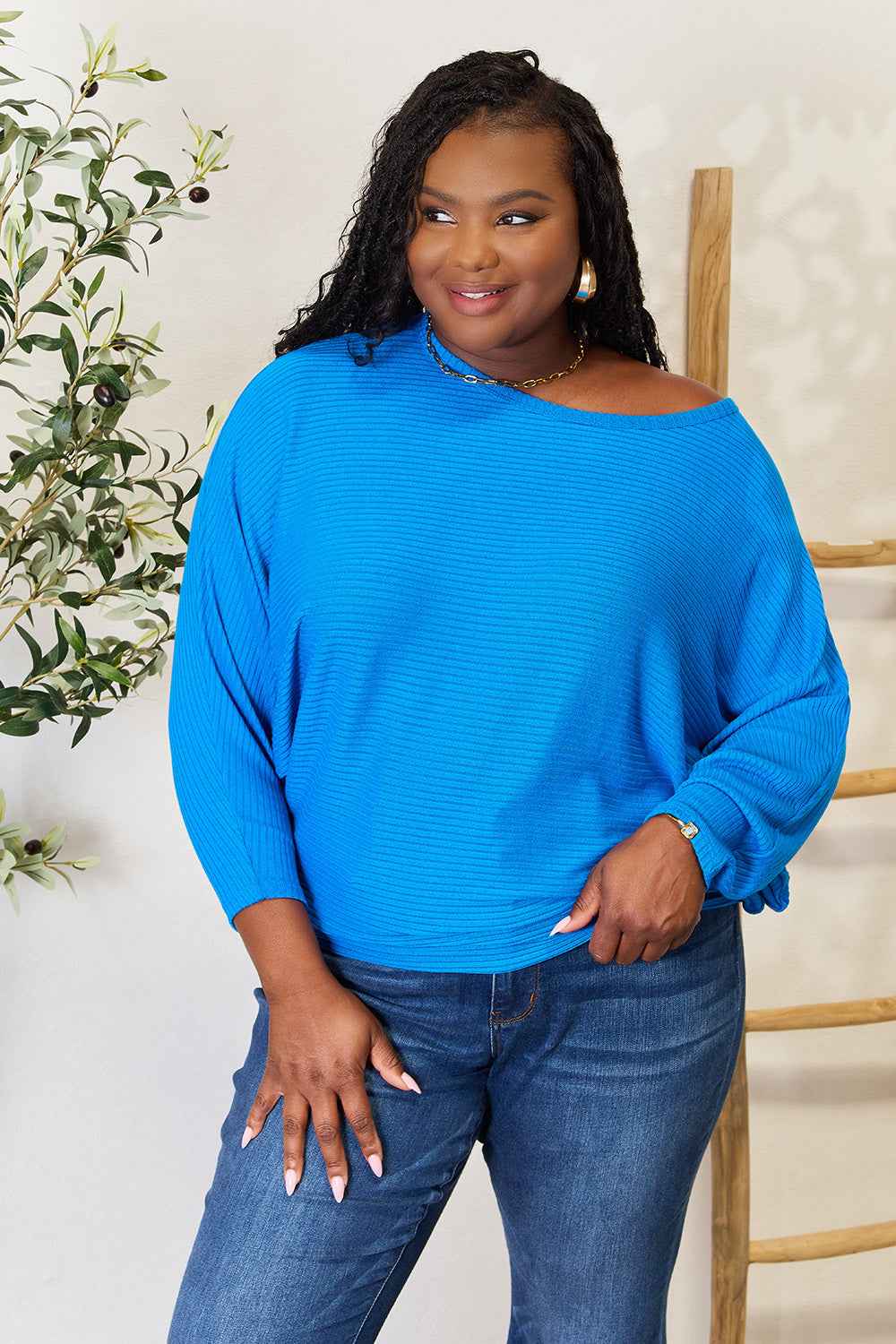Zenana Full Size Round Neck Batwing Sleeve Blouse 0265afe76e664b3abe4ed4fbfcd55fc8-Max