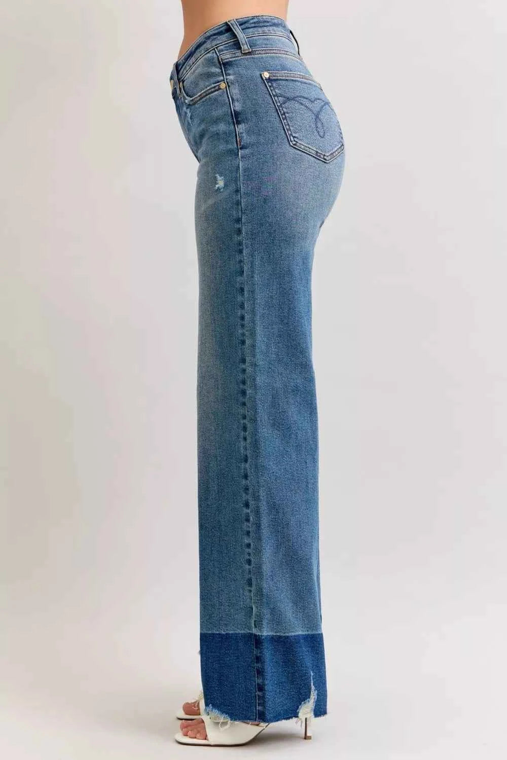 Judy Blue Raw Hem High Waist Column Straight Jeans 026c4d33a7584d48985e7e95253ed5d1-Max-Origin