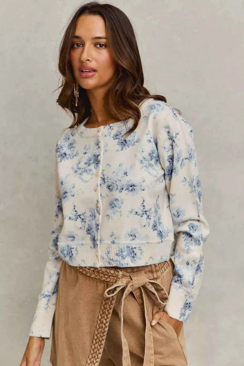 Vintage Floral Print Button Down Sweater Cardigan 026e32a94b3945238c64d02e62f6b89f-Max-Origin