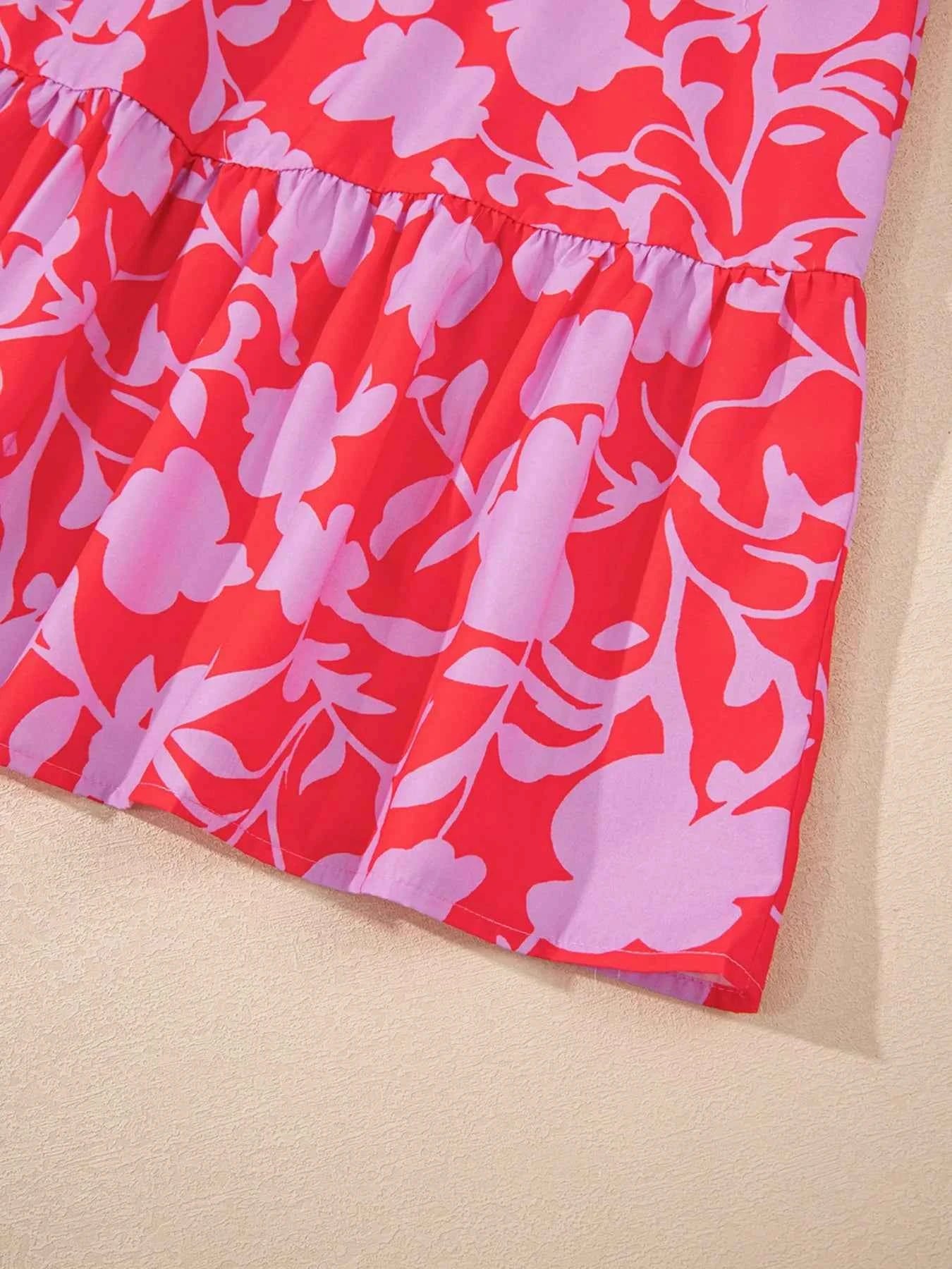 Floral Print Ruffle Hem Shirt Dress 0284fe62-dee9-4e31-84f7-d4d84f64742a-Max-Origin